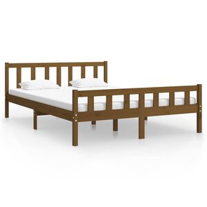 vidaXL Estructura cama sin colch&oacute;n madera maciza marr&oacute;n miel 120x200cm