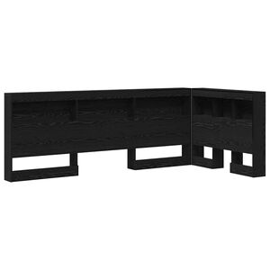 vidaXL Cabecera de almacenamiento con estante Roble Negro 75 cm