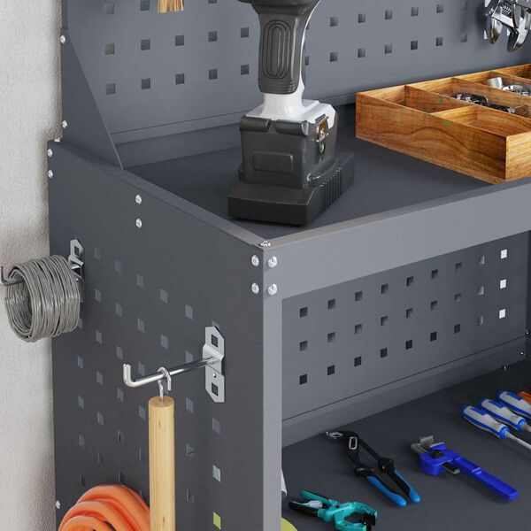 vidaXL Carro de herramientas con estante Antracita 65 x 35 x 111 cm