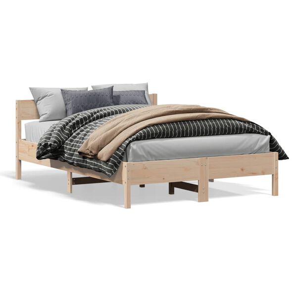 vidaXL Estructura de cama sin colch&oacute;n madera maciza de pino 140x190 cm