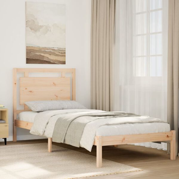vidaXL Cama extralarga sin colch&oacute;n madera maciza 100x220 cm