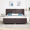 vidaXL Cama tipo Box Spring con colch&oacute;n Marr&oacute;n 200 x 200 cm tela
