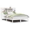 vidaXL Cama con estanter&iacute;a sin colch&oacute;n madera maciza blanca 160x200 cm