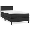 vidaXL Cama box spring con colchón cuero sintético negro 80x200 cm