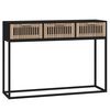 vidaXL Mesa consola hierro y madera contrachapada negro 105x30x75 cm