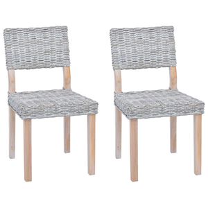 vidaXL Silla de comedor 2 pcs Lavado 46 x 55 x 84 cm Rat&aacute;n Kubu