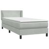 vidaXL Cama box spring con colch&oacute;n terciopelo gris claro 80x210 cm