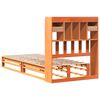 vidaXL Cama con estanter&iacute;a sin colch&oacute;n madera maciza marr&oacute;n 75x190 cm