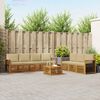 vidaXL Juegos de sof&aacute;s 8 pcs Natural y Beige Madera de Acacia S&oacute;lida