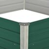 vidaXL Arriate elevado de acero galvanizado verde 129x129x45 cm