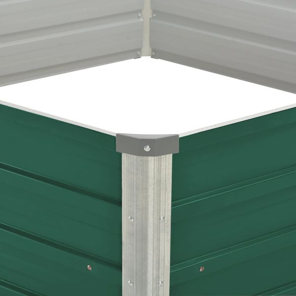 vidaXL Arriate elevado de acero galvanizado verde 129x129x45 cm