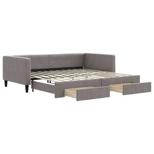 vidaXL Sof&aacute; cama nido con cajones tela gris taupe 100x200 cm