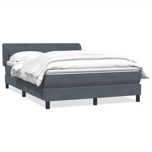 vidaXL Cama box spring con colch&oacute;n terciopelo gris oscuro 140x220 cm