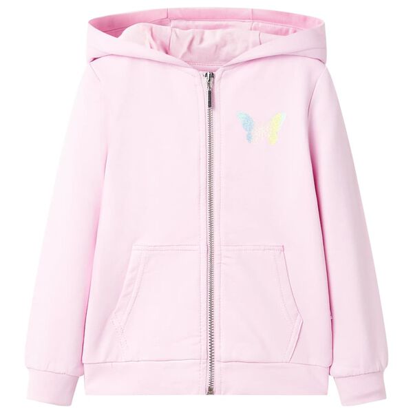 Sudadera infantil con capucha rosa claro 104