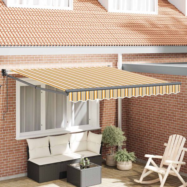 vidaXL Toldo Retr&aacute;ctil Multicolor 350 x 250 cm Poli&eacute;ster y Aluminio