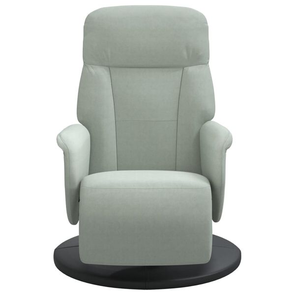 vidaXL Sillón reclinable con reposapiés terciopelo gris claro