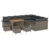 vidaXL Conjunto de sof&aacute;s de jard&iacute;n 13 uds. Gris rat&aacute;n sint&eacute;tico