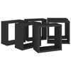 vidaXL Estante cubo pared 6 uds negro 30x15x30 cm