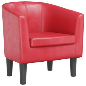 vidaXL Sill&oacute;n cuero sint&eacute;tico rojo