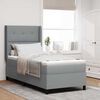 vidaXL Cama Box Spring LED con colch&oacute;n Gris Claro 80 x 200 cm tela