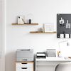 vidaXL Estante de pared con estante 2 pcs Marr&oacute;n 60 x 9 x 3 cm