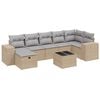 vidaXL Juego de sof&aacute;s jard&iacute;n con cojines beige mezcla 8 pzas rat&aacute;n PE