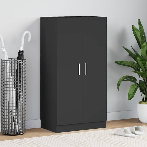 vidaXL Zapatero madera contrachapada negro 55x35x108 cm