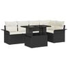 vidaXL Conjunto de sof&aacute; de jard&iacute;n 6 uds. Negro rat&aacute;n sint&eacute;tico