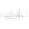 vidaXL Estructura cama sin colchón con estribo metal blanco 180x200 cm