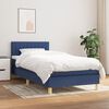 vidaXL Cama box spring con colch&oacute;n tela azul 90x190 cm