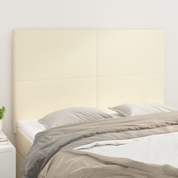 vidaXL Cabecero de cama color crema 144x5x118/128 cm Piel sint&eacute;tica