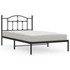 vidaXL Estructura cama sin colch&oacute;n con cabecero metal negro 100x200 cm