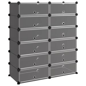 vidaXL Zapatero PP negro 94,5x36,5x106 cm