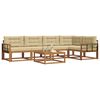 vidaXL Conjunto de sof&aacute;s de exterior con coj&iacute;n 6 pcs Natural y Beige