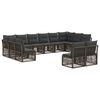vidaXL Conjunto de sof&aacute;s de jard&iacute;n 12 pcs Gris rat&aacute;n sint&eacute;tico
