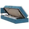 vidaXL Cama con almacenamiento Azul Oscuro 90 x 200 cm Terciopelo