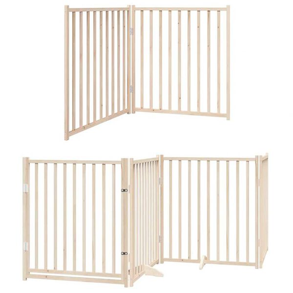 vidaXL Puerta para perros plegable 12 paneles madera de &aacute;lamo 960 cm
