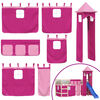 vidaXL Cortinas para cama alta con torre poli&eacute;ster rosa