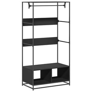 vidaXL Armario de madera de ingenier&iacute;a negra 90x50x180 cm