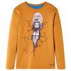 Camiseta infantil de manga larga ocre oscuro 104