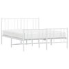 vidaXL Estructura cama sin colch&oacute;n con estribo metal blanco 120x200 cm