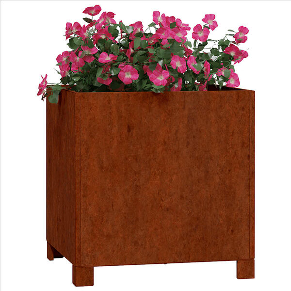 vidaXL Jardineras con patas 2 uds acero corten oxidado 40x40x40 cm