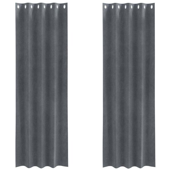 vidaXL Cortinas opacas 2 pcs Gris Claro 140 x 260 cm Terciopelo