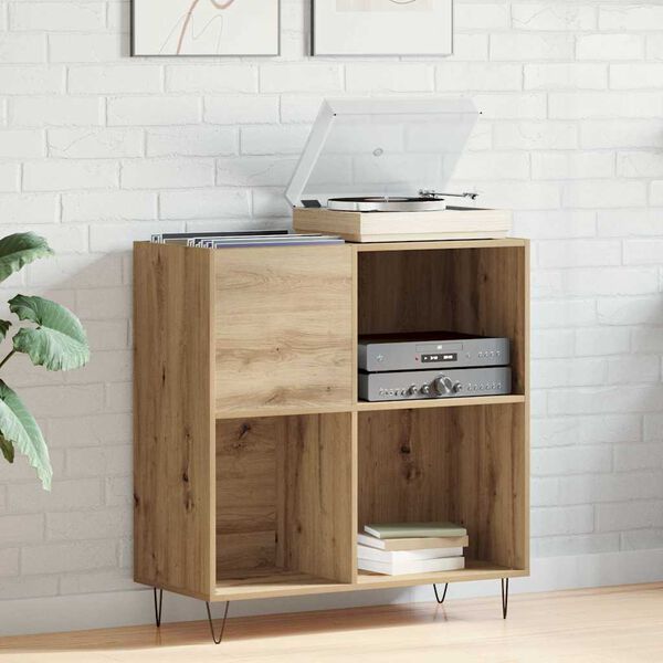 vidaXL Mueble para discos de vinilo Roble artisan 85 x 38 x 89 cm