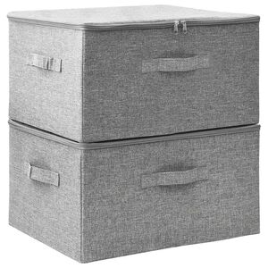 vidaXL Cajas de almacenaje 2 unidades tela gris 43x34x23 cm