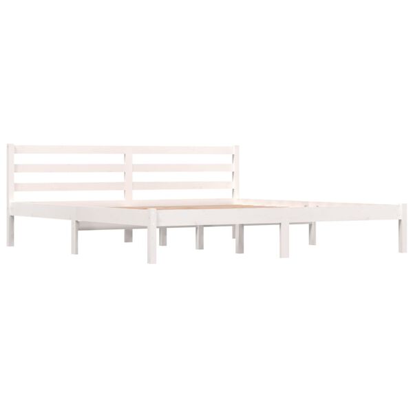 vidaXL Estructura de cama doble sin colch&oacute;n blanco 180x200 cm