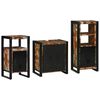 vidaXL Juego de muebles de ba&ntilde;o 3 uds. Multicolor y negro