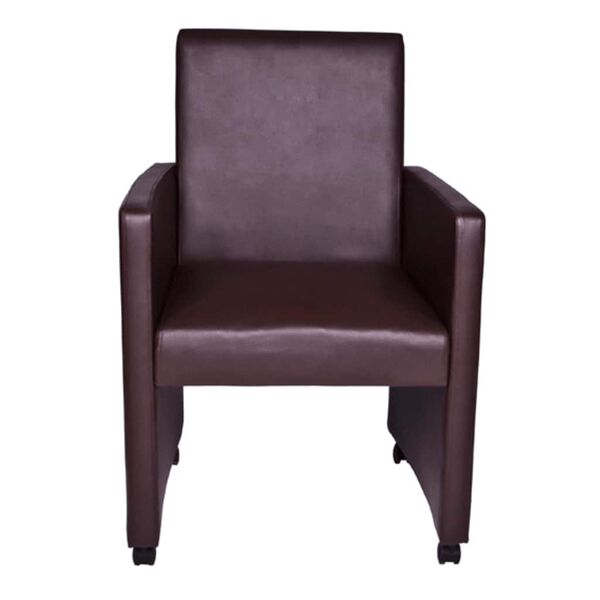 vidaXL Sillas de comedor 2 unidades cuero sintético marrón