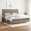 vidaXL Cama box spring con colch&oacute;n tela gris taupe 200x200 cm