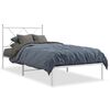 vidaXL Estructura cama sin colch&oacute;n con cabecero metal blanco 90x190 cm